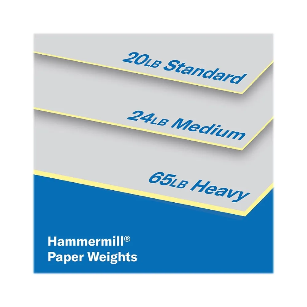Multipurpose Paper*Hammermill 8.5" x 11" Multipurpose Paper, 65 lbs., Canary, 250 Sheets/Ream, 2 Reams/Pack (400530)