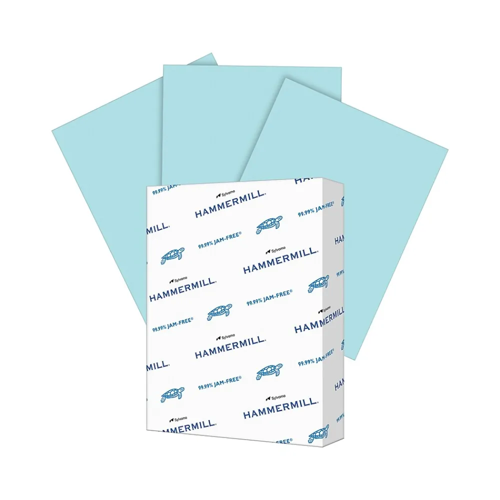 Multipurpose Paper*Hammermill 8.5" x 11" Multipurpose Paper, 65 lbs., Blue, 250 Sheets/Ream, 2 Reams/Pack (400520)