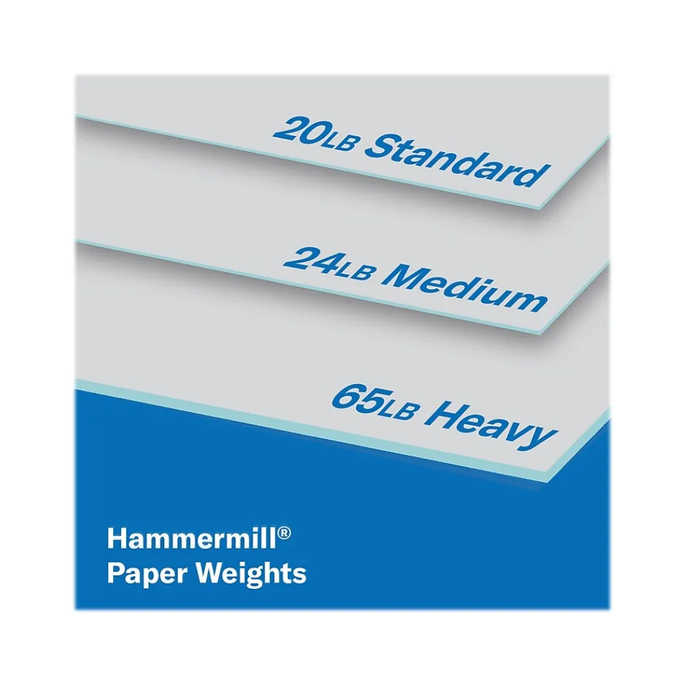 Multipurpose Paper*Hammermill 8.5" x 11" Multipurpose Paper, 65 lbs., Blue, 250 Sheets/Ream, 2 Reams/Pack (400520)