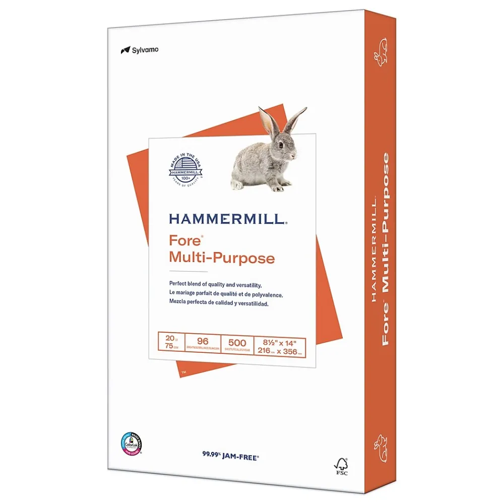 Multipurpose Paper*Hammermill Fore 8.5" x 14" Multipurpose Paper, 20 lbs., 96 Brightness, 500 Sheets/Ream (103291)