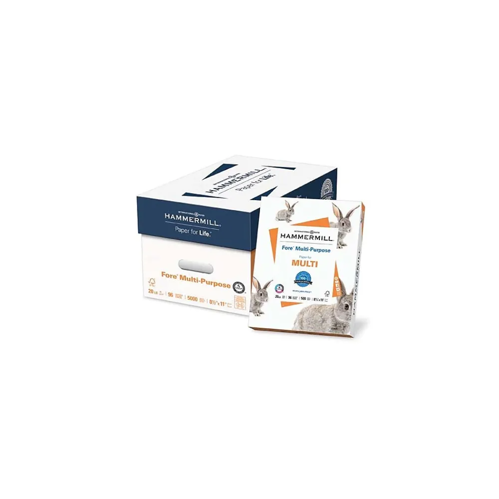 Multipurpose Paper*Hammermill Fore 3-Hole Punched 8.5" x 11" Multipurpose Paper, 24 lbs., 96 Bright, 500 Sheets/Ream, 10 Reams/Carton (101287case)