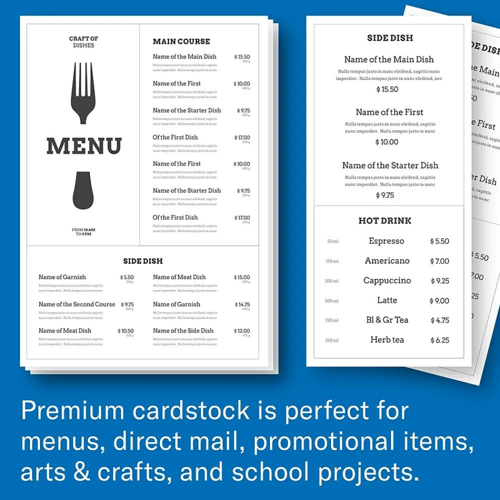 Card Stock*Hammermill Premium 110 lb. Cardstock Paper, 8.5" x 11", White, 200 Sheets/Ream (168380R)