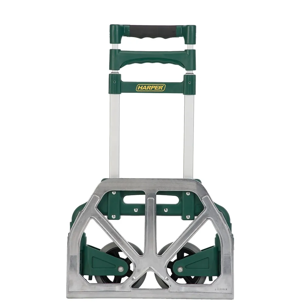 Harper Trucks Harper Folding Aluminum Hand Truck with Telescoping Handle and 5" Rubber Wheels, 175 Lb. capacity (HMC5T-S)