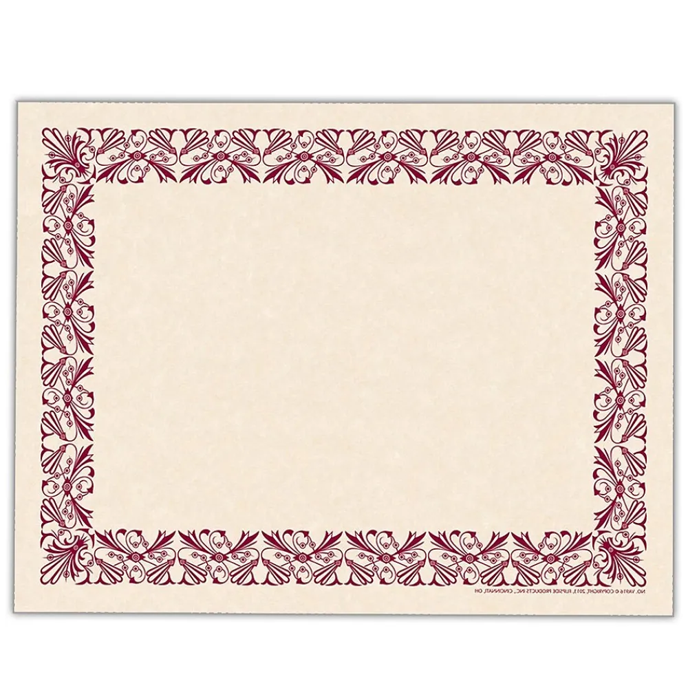 Awards & Certificates*Hayes Art Deco Certificate Set, 9" x 12", Maroon, 110/Set (H-VA439)