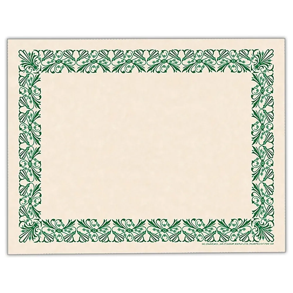 Awards & Certificates*Hayes Art Deco Certificate Set, 9" x 12", Green, 110/Set (H-VA436)