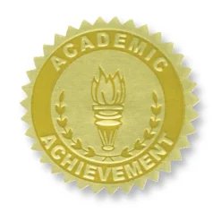 Awards & Certificates*Flipside Hayes Publishing Gold Foil Embossed, Academic Achievement, Certificate Seals, 54 Per Pack, 3 Packs (H-VA372-3)