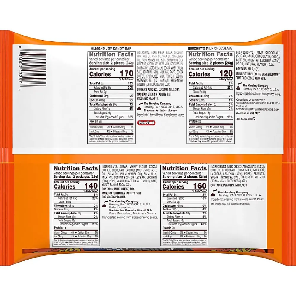 Hershey's All Time Greats 30 Pc. Snack Size Assortment Pack, 15.92 Oz., 2/Pack (246-01148)