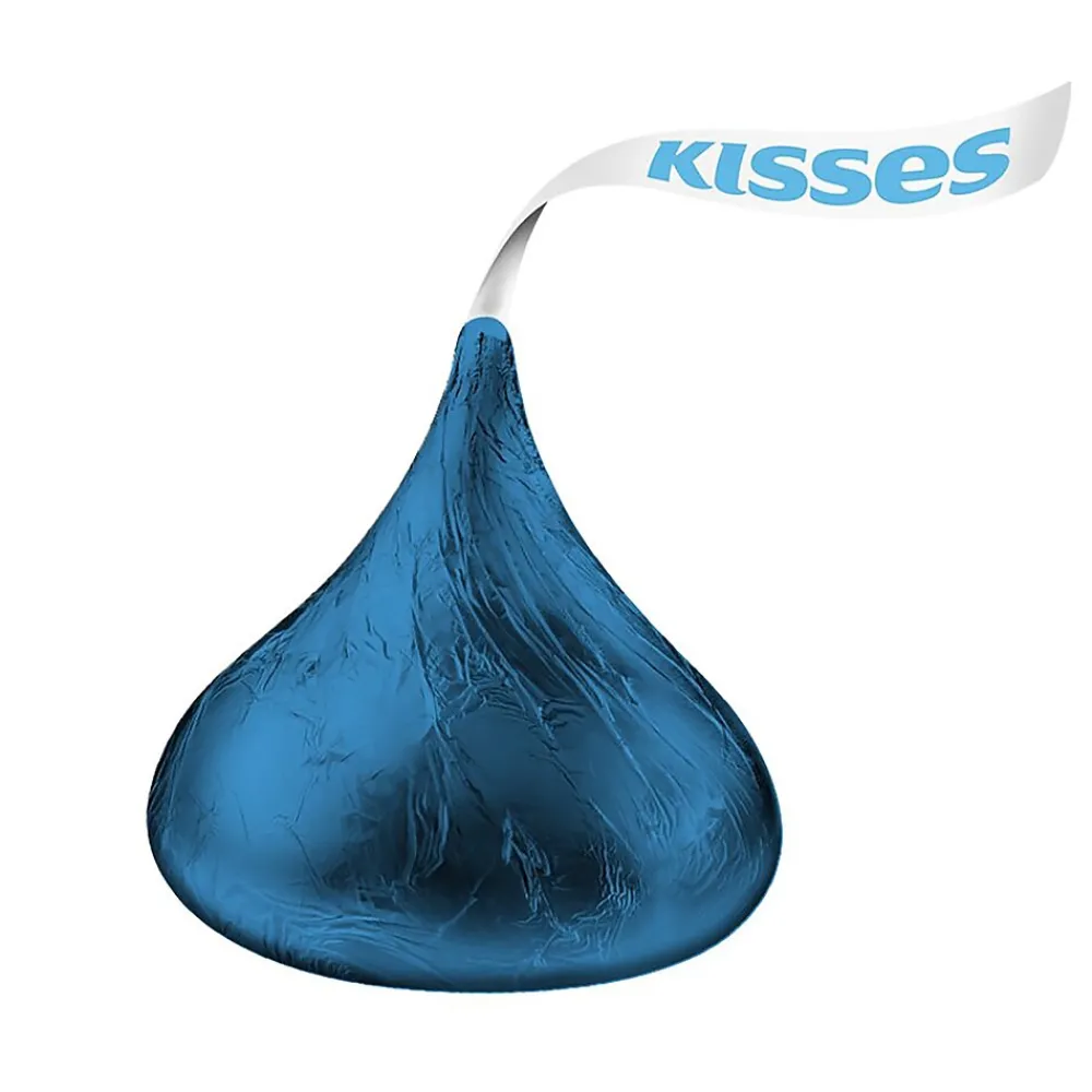KISSES HERSHEY'S Dark Blue Foil Milk Chocolate Pieces, 66.7 oz., 400/Bag (HEC60194)