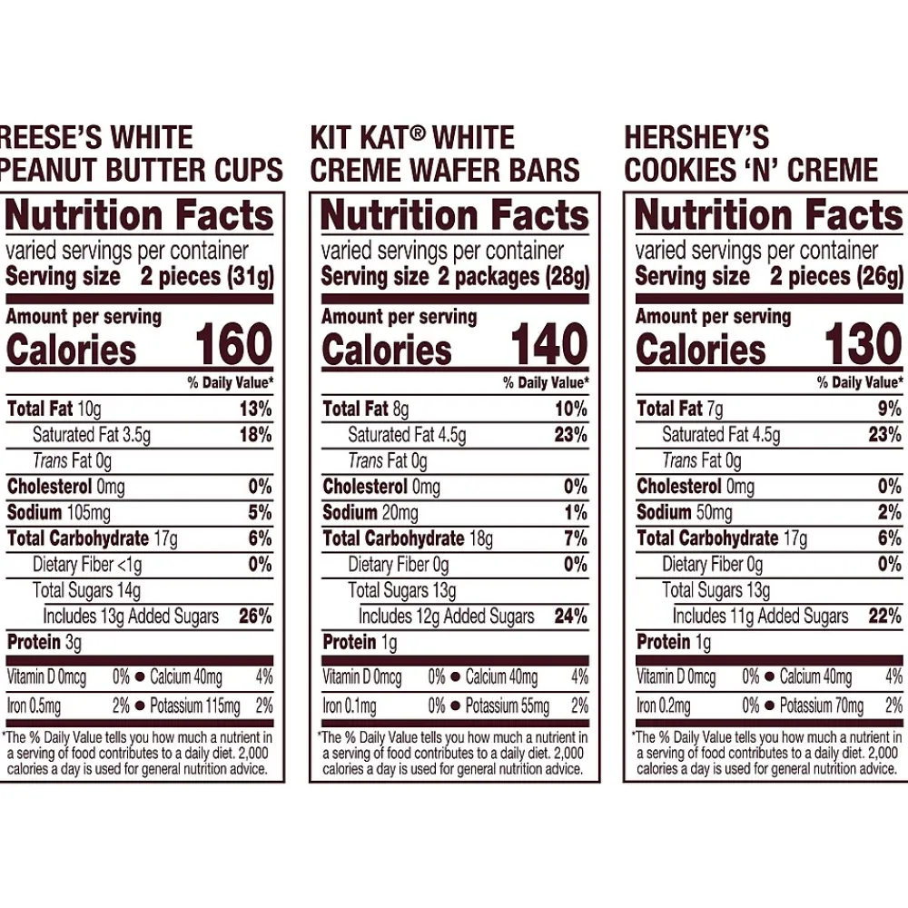 Hershey's Whie Crème Lovers Snack Size Reese's, & KiKat White Chocolate Candy Bar, 31.6 oz. (246-00353)