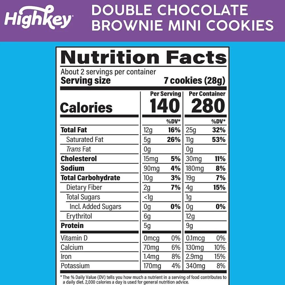 HighKey Gluten Free Double Chocolate Brownie Cookies, 2 oz., 6 Packs/Box, 6/Pack (600-00273 )