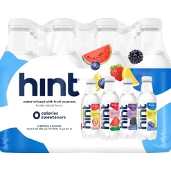 Hint White Variety Pack Purified Water, 16 fl. oz., 12 Bottles/Carton (00349)