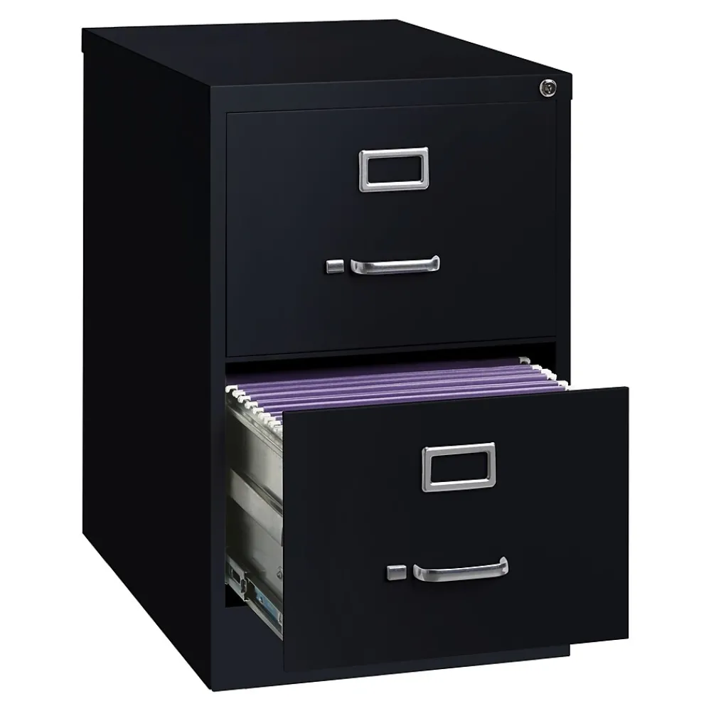 File Cabinets*Hirsh Hirish 25" Deep Vertical File Cabinet, Legal, 2-Drawer, Black