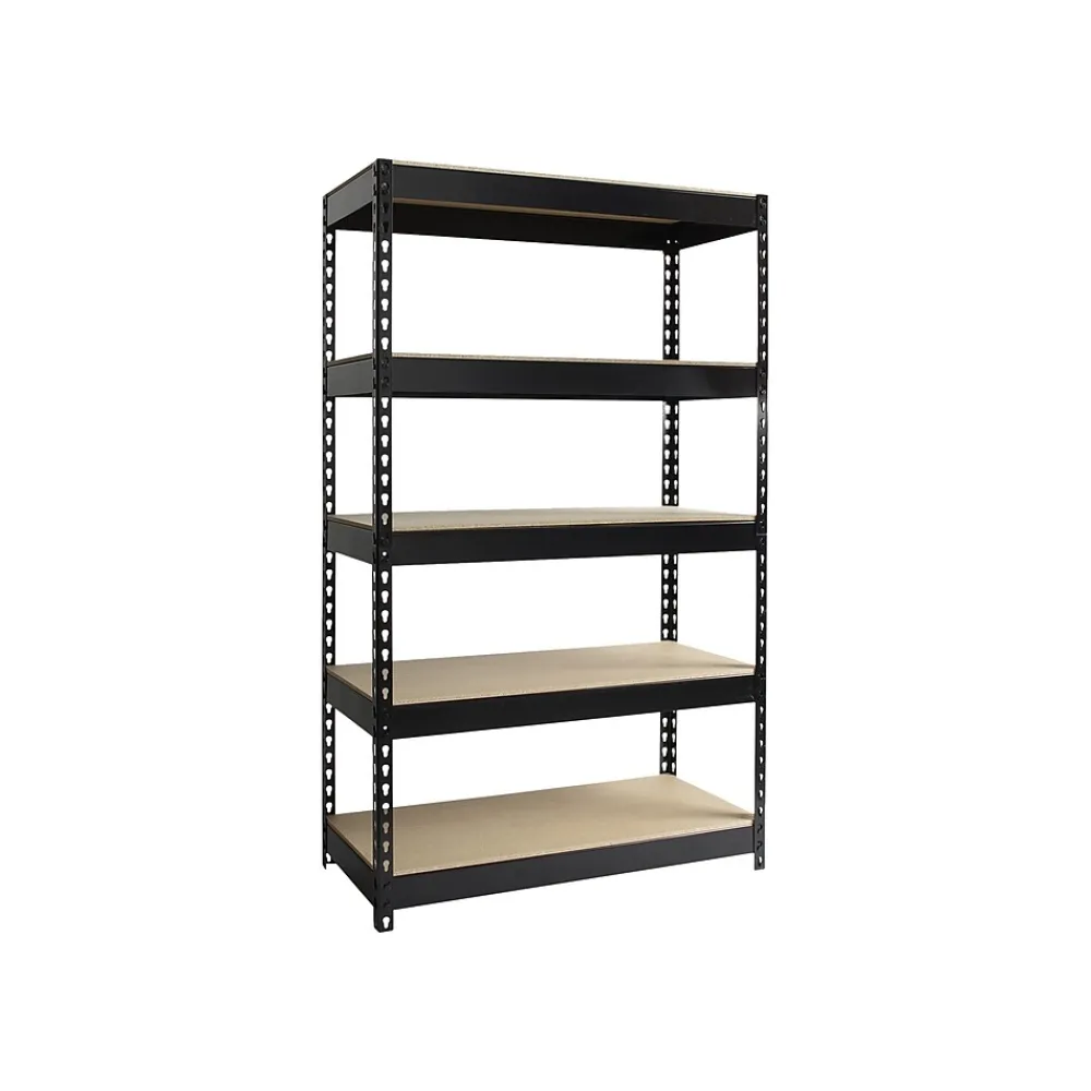 Shelving*Iron Horse Hirsh 3800 lb. Rivet Series 5-Shelf Metal Unit, 48"W, Black (19454)