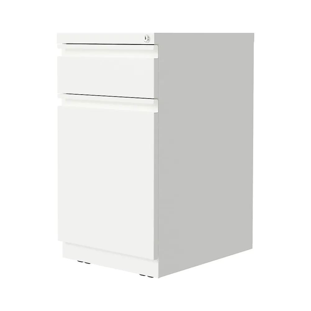 File Cabinets*Hirsh 2-Drawer Mobile Vertical File Cabinet, Letter Size, Lockable, 27.75"H x 15"W x 19.88"D, White (25033)