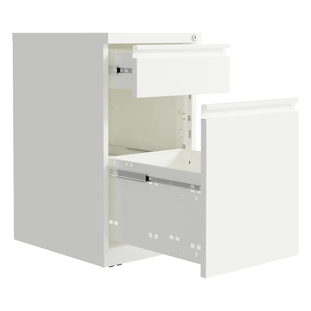File Cabinets*Hirsh 2-Drawer Mobile Vertical File Cabinet, Letter Size, Lockable, 27.75"H x 15"W x 19.88"D, White (25033)