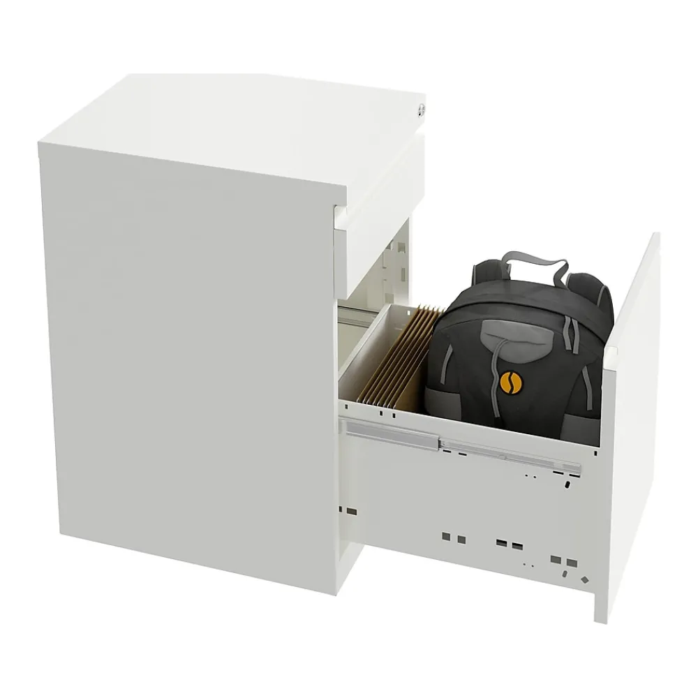 File Cabinets*Hirsh 2-Drawer Mobile Vertical File Cabinet, Letter Size, Lockable, 27.75"H x 15"W x 19.88"D, White (25033)