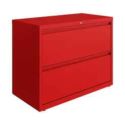 File Cabinets*Hirsh HL10000 Series 2-Drawer Lateral File Cabinet, Locking, Letter/Legal, Lava Red, 36" (24249)