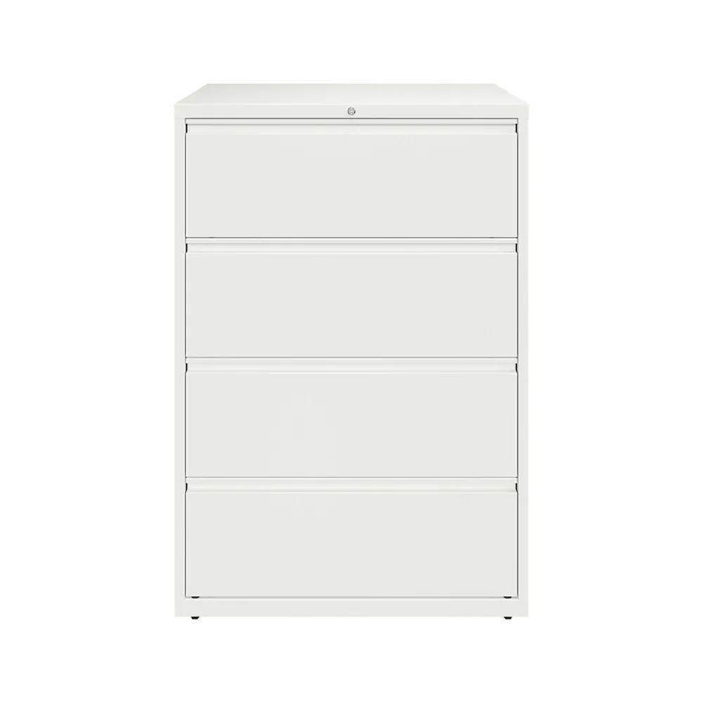 File Cabinets*Hirsh HL10000 Series 4-Drawer Lateral File Cabinet, Locking, Letter/Legal, White, 36" (23702)
