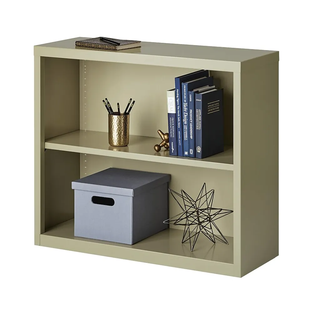 Bookcases*Hirsh HL8000 Series 30"H 2-Shelf Bookcase with Adjustable Shelf, Putty Steel (21986)