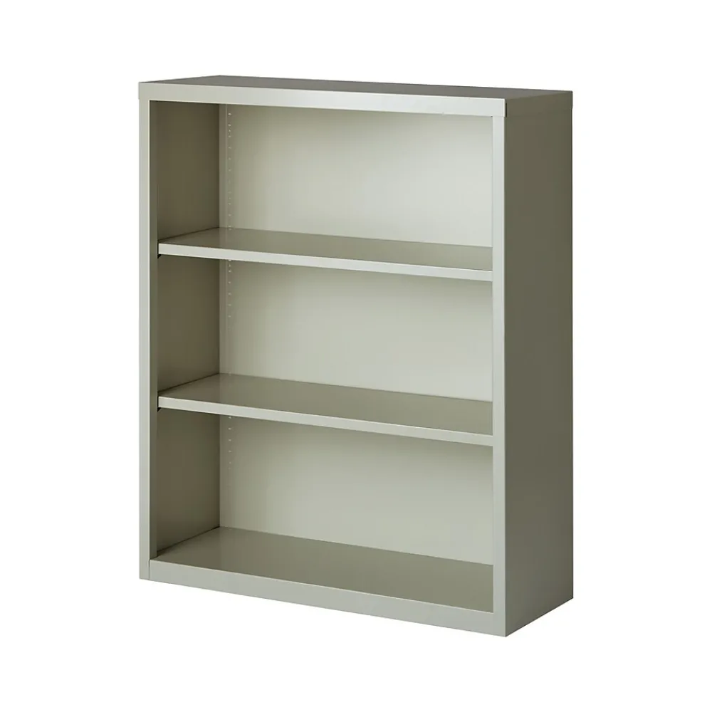 Bookcases*Hirsh HL8000 Series 42"H 3-Shelf Bookcase with Adjustable Shelves, Light Gray Steel (21991)