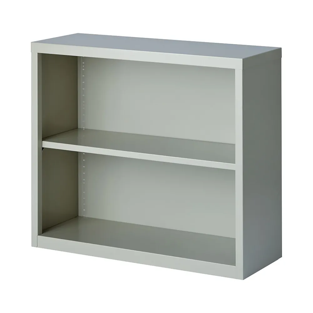 Bookcases*Hirsh HL8000 Series 30"H 2-Shelf Bookcase with Adjustable Shelf, Light Gray Steel (21988)