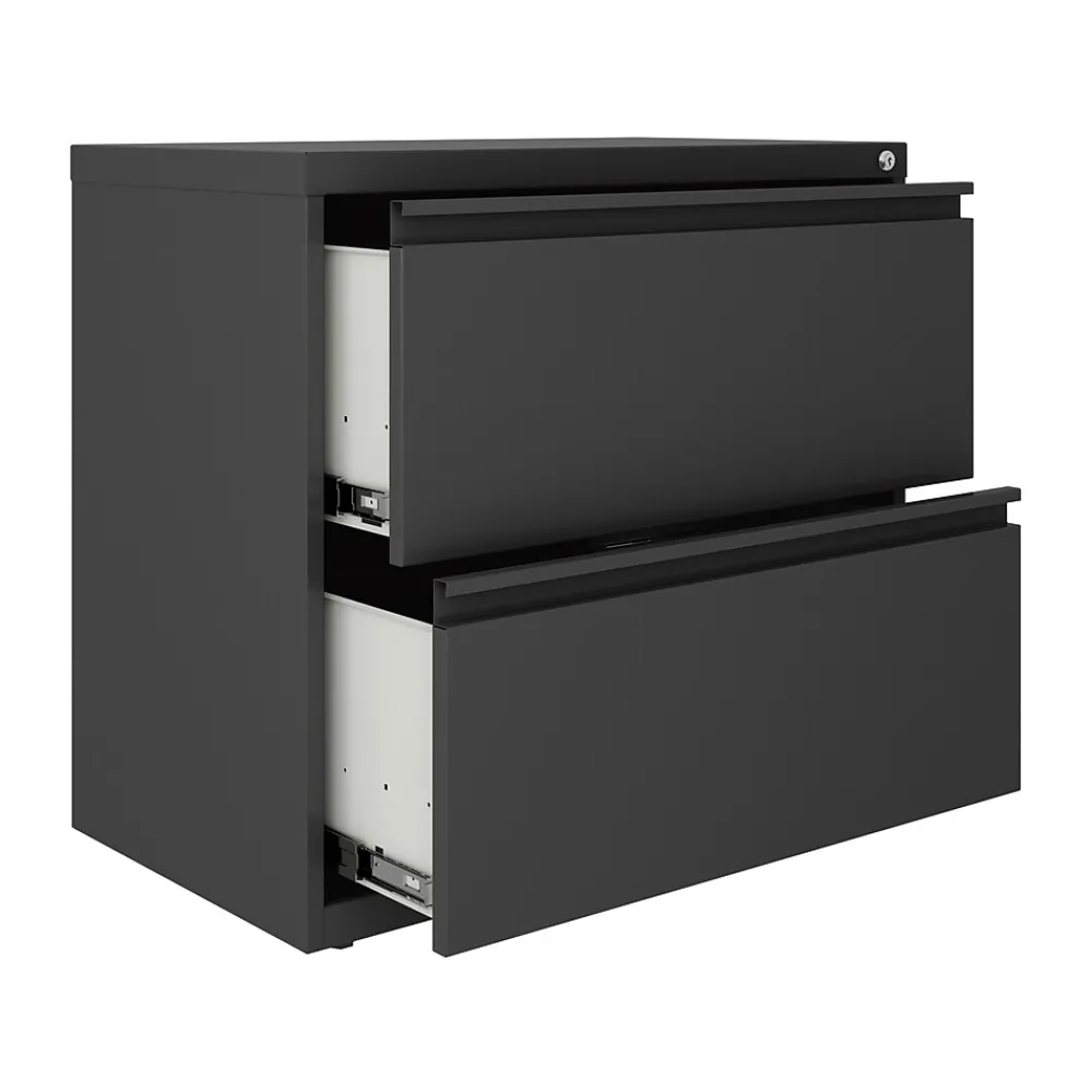 File Cabinets*Hirsh Lateral 101 2-Drawer Lateral File Cabinet, Letter/Legal Size, Lockable, 27.75"H x 30"W x 17.63"D, Charcoal (24084)