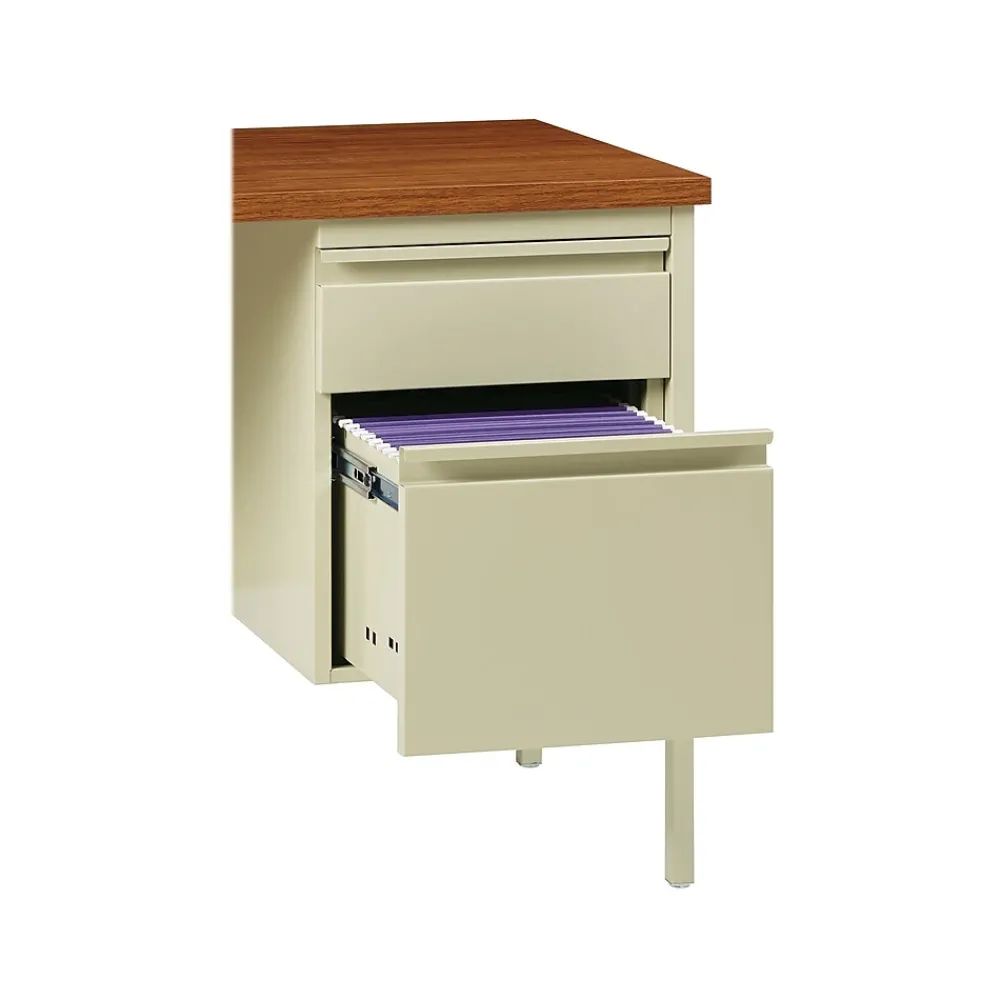 Computer Desks*Hirsh 48"W Single-Pedestal Desk, Putty/Oak (20091)