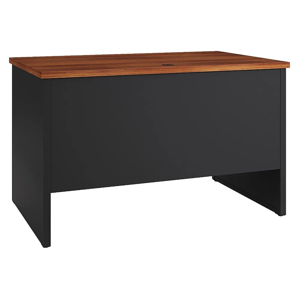 Computer Desks*Hirsh 48"W Single-Pedestal Desk, Black/Walnut (20539)