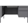 Computer Desks*Hirsh 48"W Single-Pedestal Teacher's Desk, Platinum/White (22643)