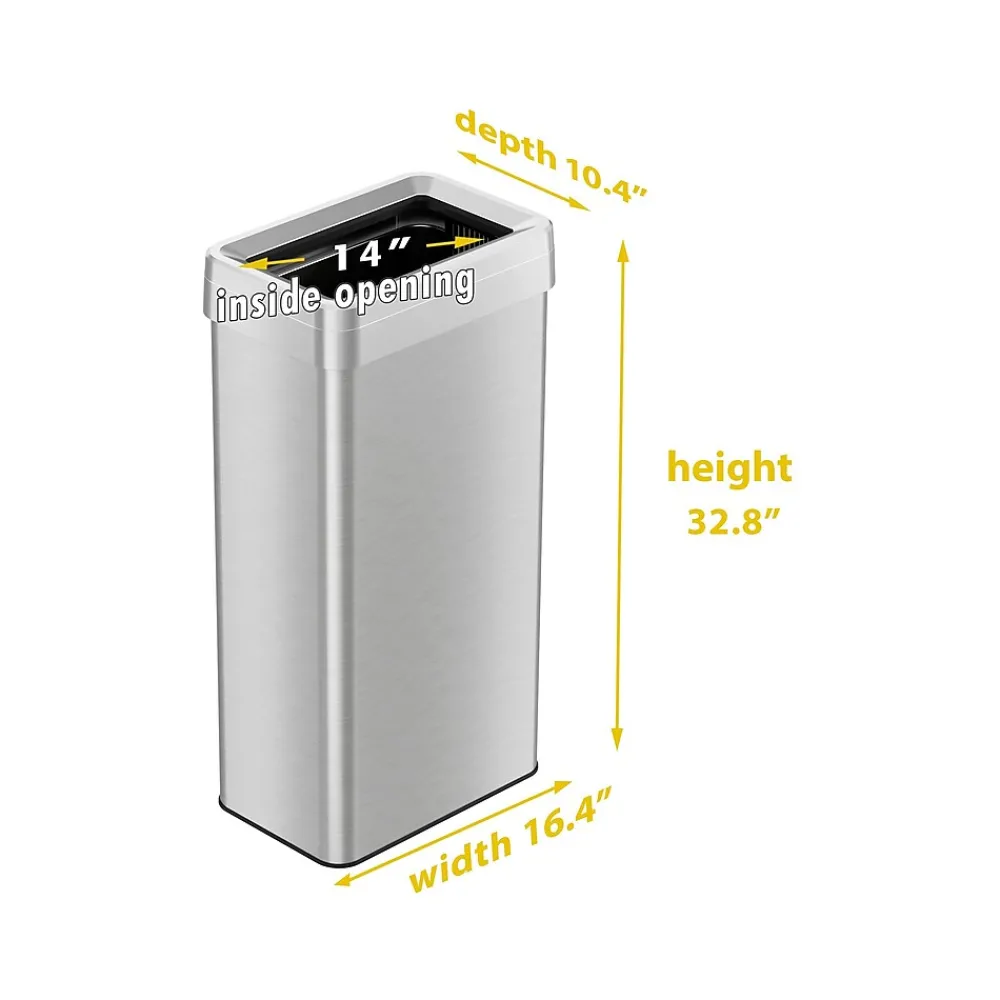 Stainless Steel Trash Can with Open Lid, 21-Gallon, Silver (HLS21UOT)<HLS Commercial New