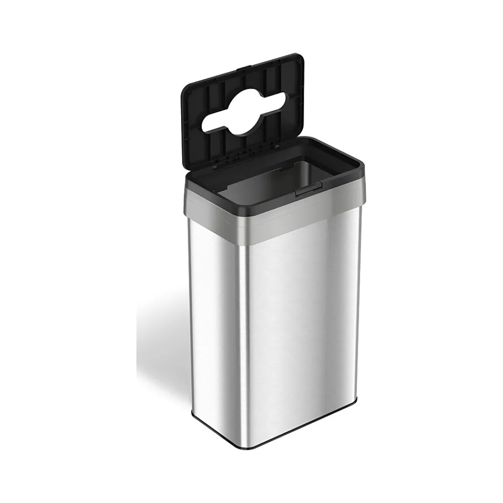 Stainless Steel Trash Can, 21-Gallon, Black/Silver (HLS21UOTTRS)<HLS Commercial Outlet