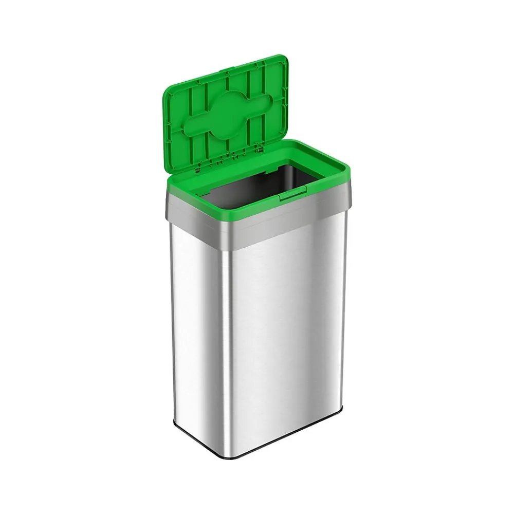 Stainless Steel Compost Bin, 21-Gallon, Silver/Green (HLS21UOTCOP)<HLS Commercial New