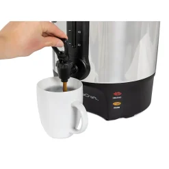 HomeCraft HCCU100SS 100-Cups Coffee Urn, Silver/Black