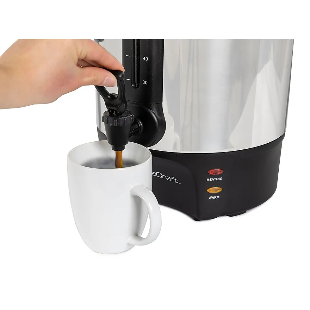 HomeCraft HCCU100SS 100-Cups Coffee Urn, Silver/Black