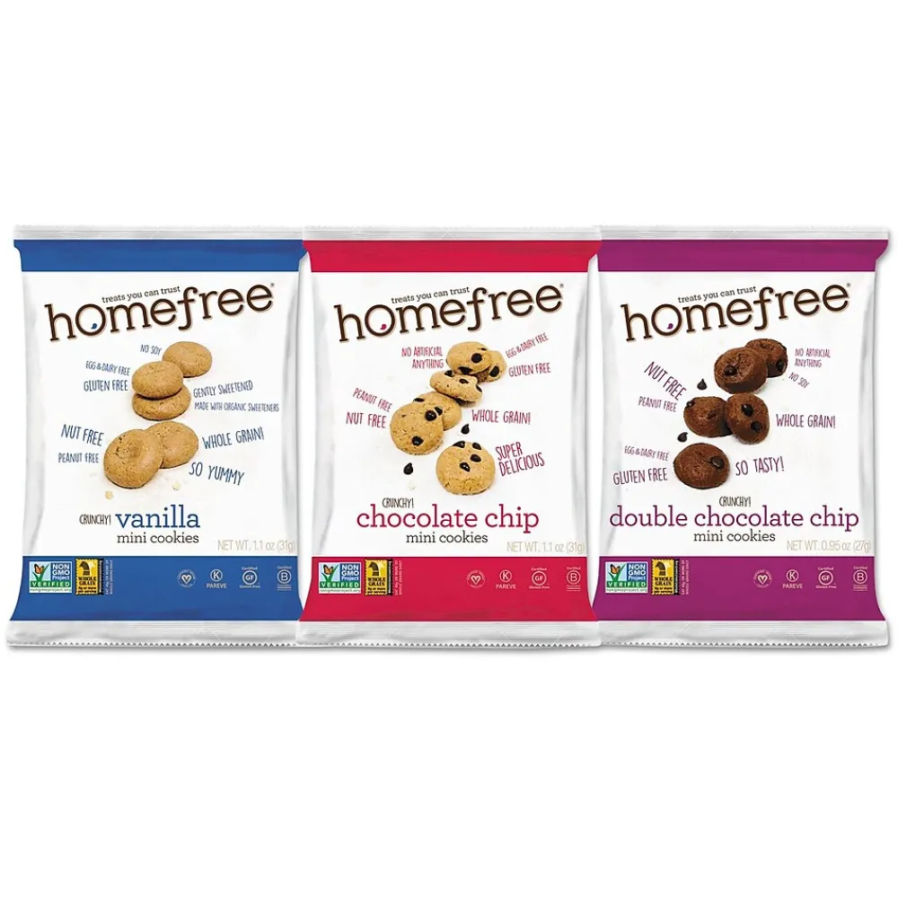 HomeFree Gluten Free Cookies Variety Pack, 1.1 oz., 30/Carton (HMF01305)