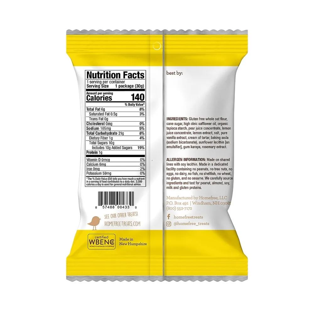 HomeFree Gluten Free Mini Lemon Burst Cookies, 1.1 oz., 10/Pack (307-00361)