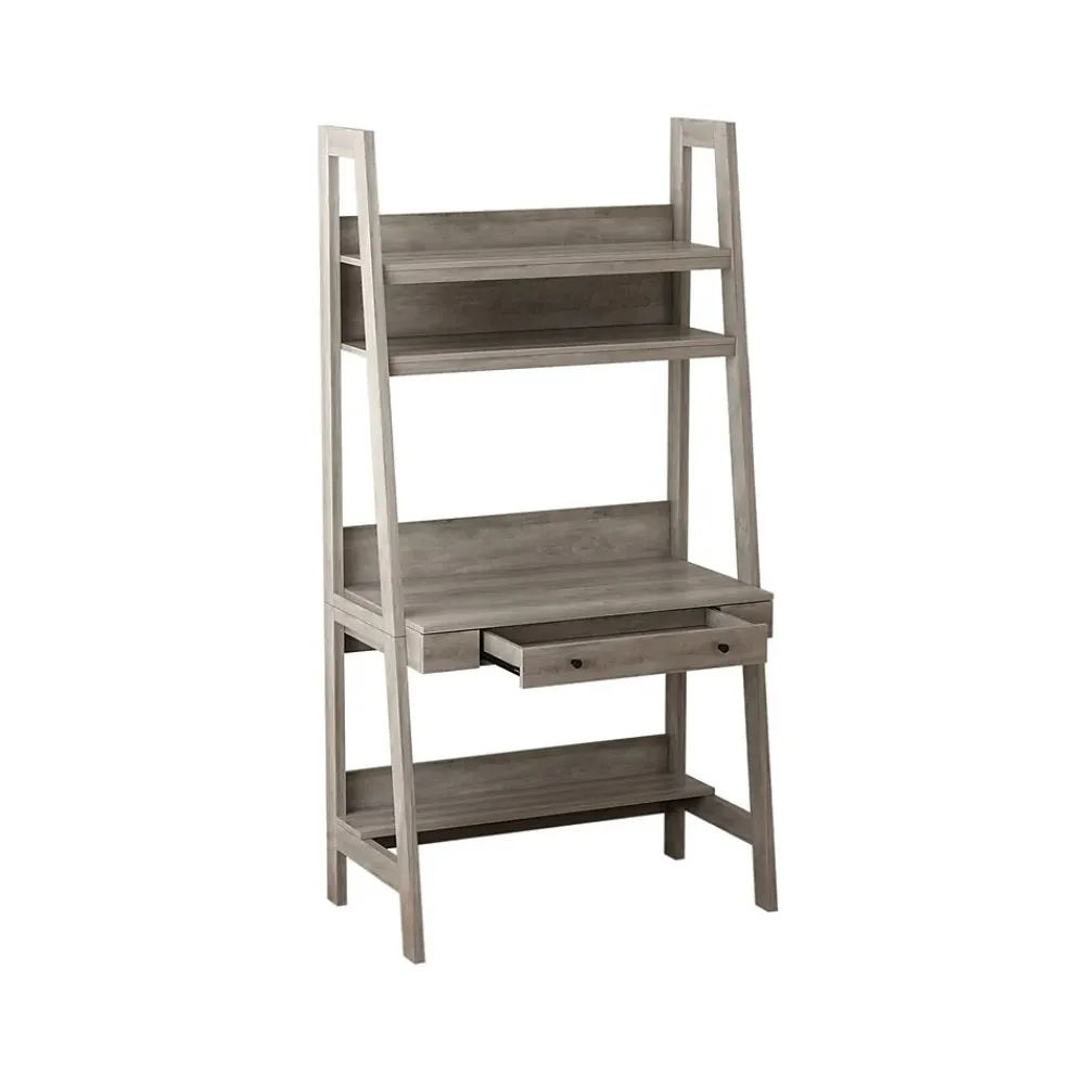 Office Desks*Homenations 36" Ladder PC Desk, Washed Gray (SH-OF-2620)