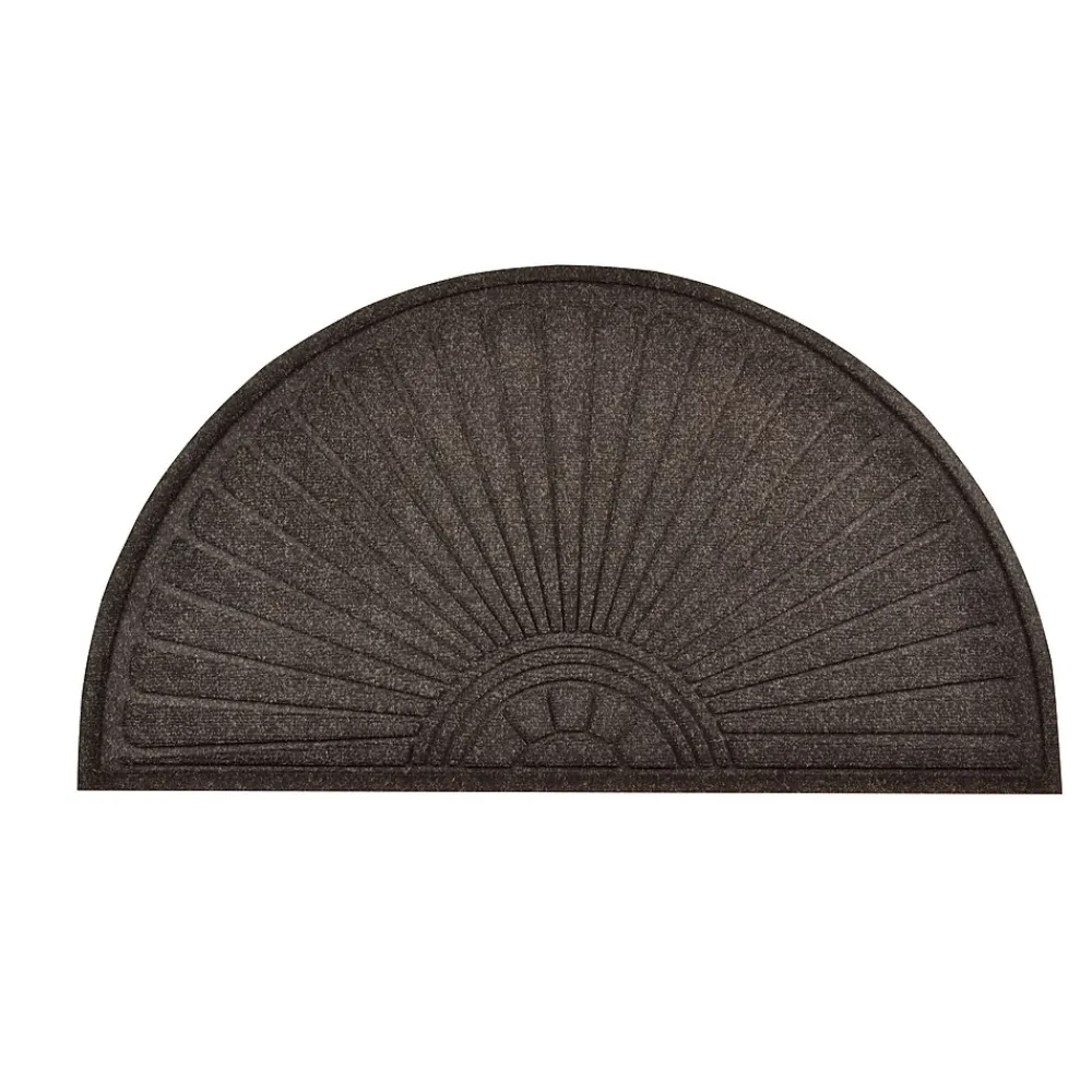 HomeTrax Designs Guzzler Sunburst Door Mat, 36" x 70", Charcoal (169F0036CH)