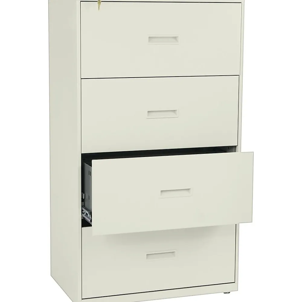 File Cabinets*HON 4 Drawers Lateral File, Letter/Legal, Putty, 30"W (BSX434LL)