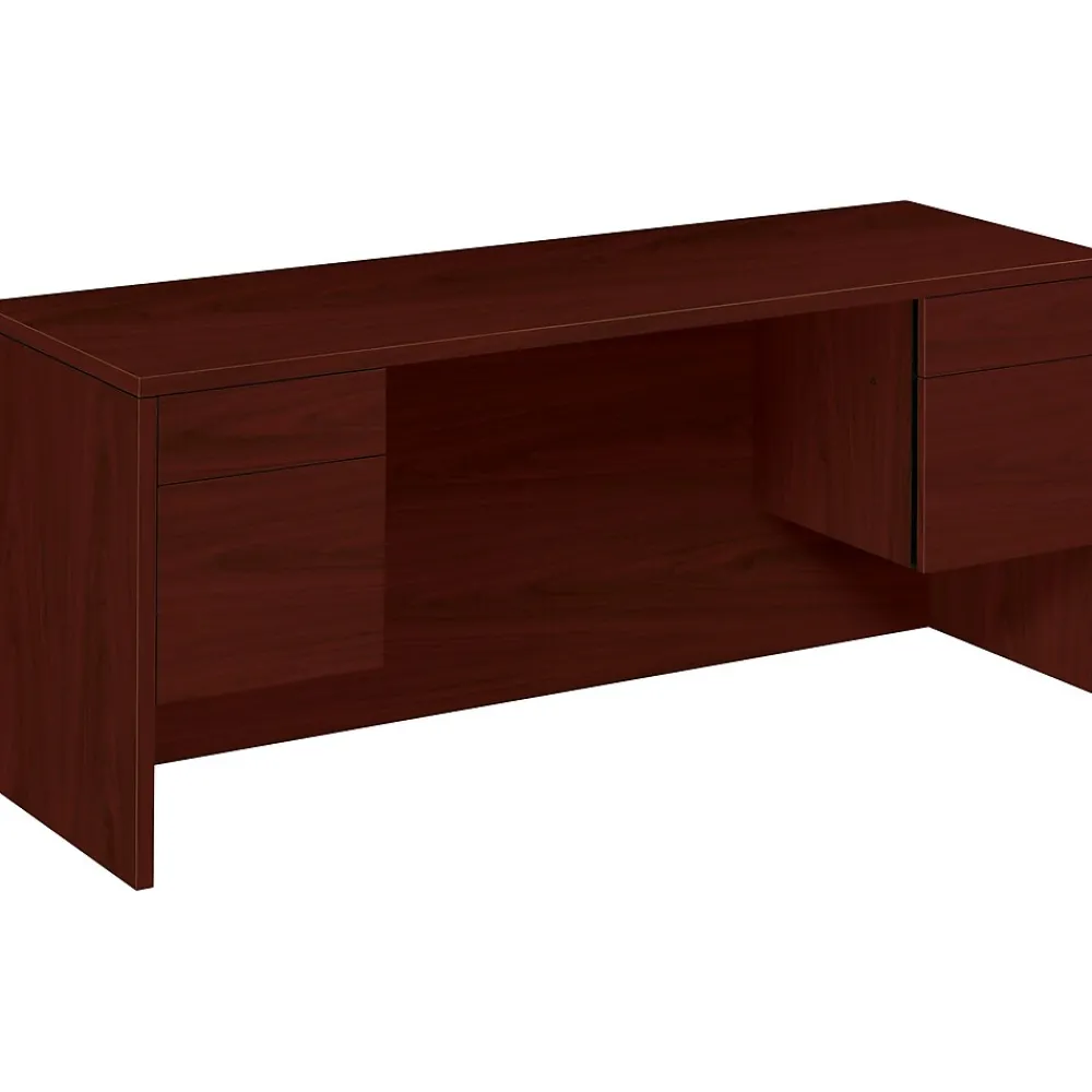 Office Desks*HON 10500 Series Credenza with Kneespace, 2 Box/2 File Drawers, 72"W, Mahogany Finish