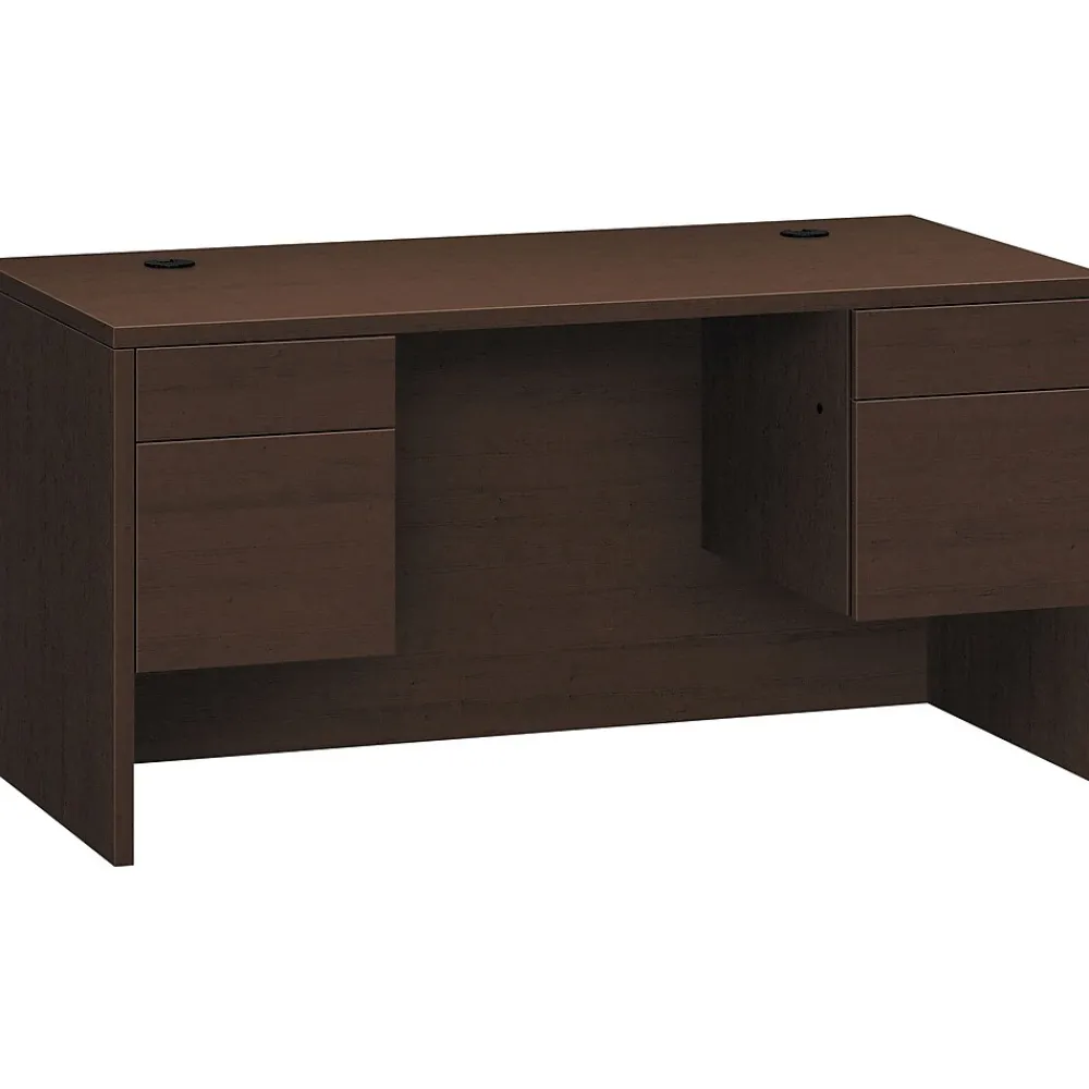 Computer Desks*HON 10500 Series Double Pedestal Desk, 2 Box/2 File Drawers, 60"W, Mocha Finish (10573MOMO)