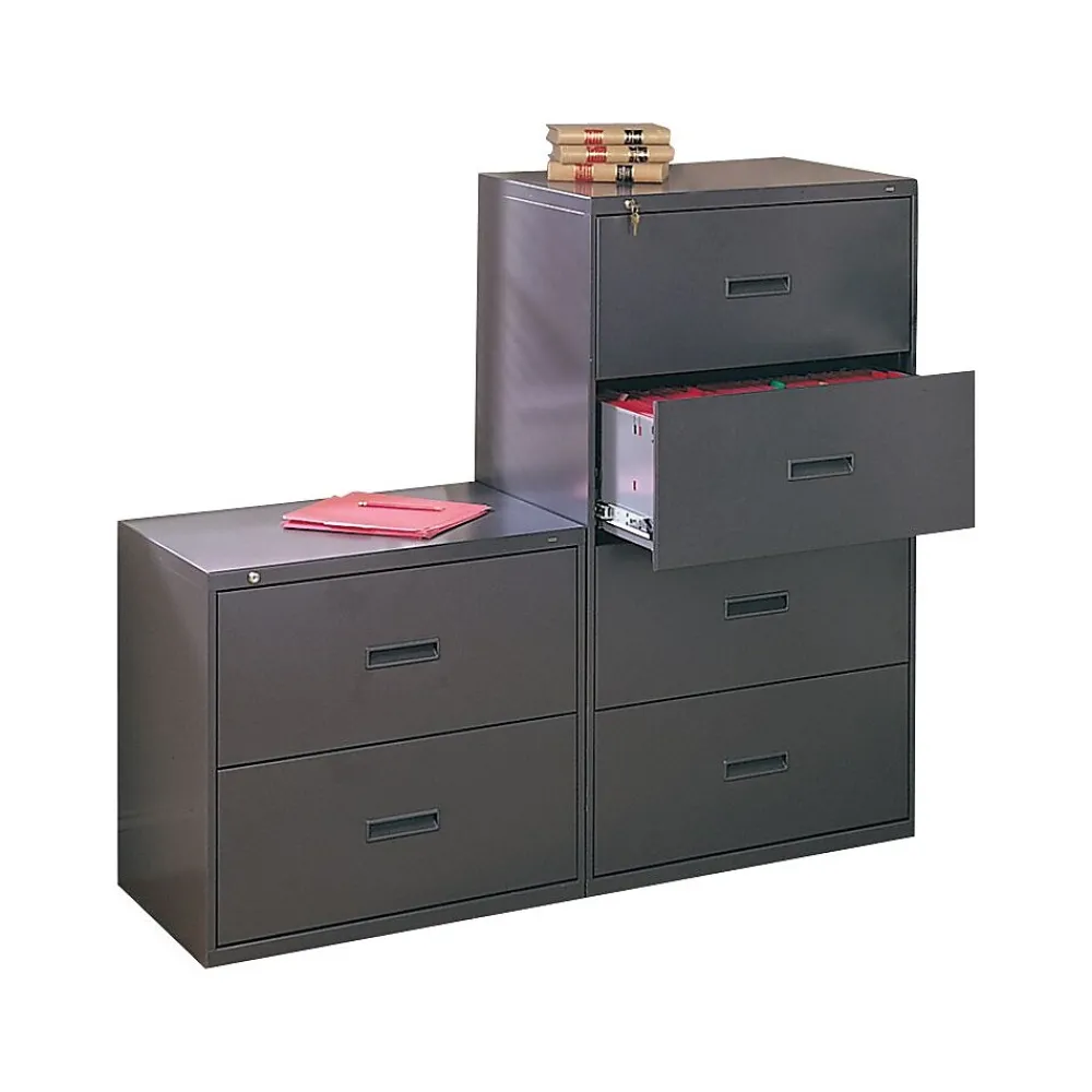 File Cabinets*HON 400 Series 2-Drawer Lateral File Cabinet, Letter/Legal Size, Lockable, 28.375"H x 30"W x 19.25"D, Charcoal (432LS)