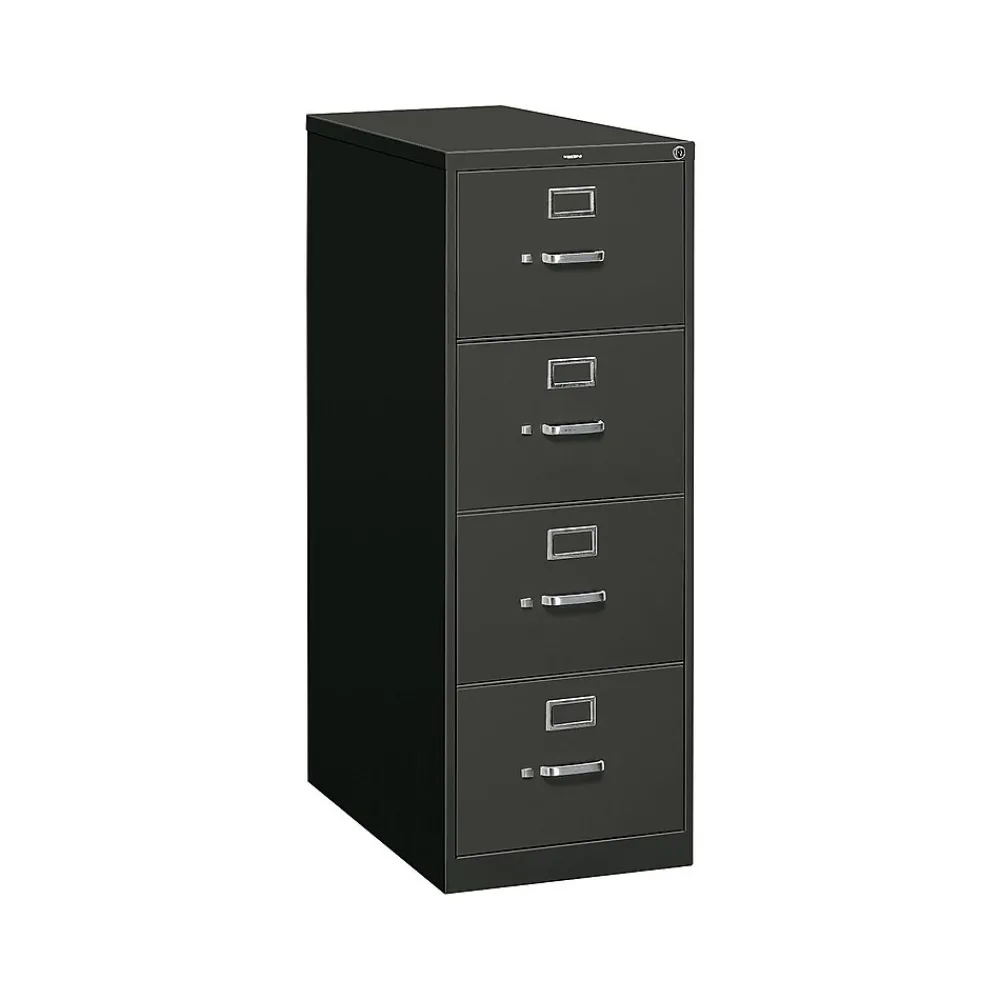 File Cabinets*HON 310 Series 4-Drawer Vertical File Cabinet, Legal Size, Lockable, 52"H x 18.25"W x 26.5"D, Black (314CPP)