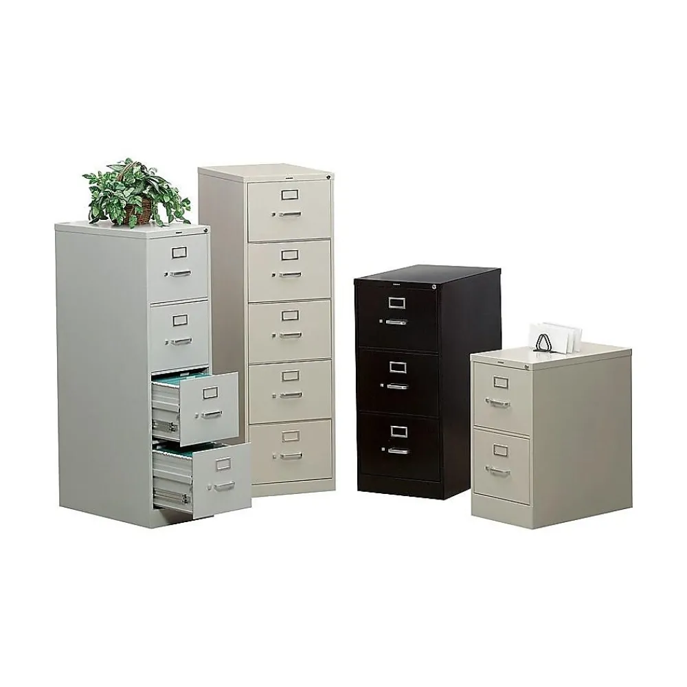 File Cabinets*HON 310 Series 4-Drawer Vertical File Cabinet, Legal Size, Lockable, 52"H x 18.25"W x 26.5"D, Light Gray (314CPQ)