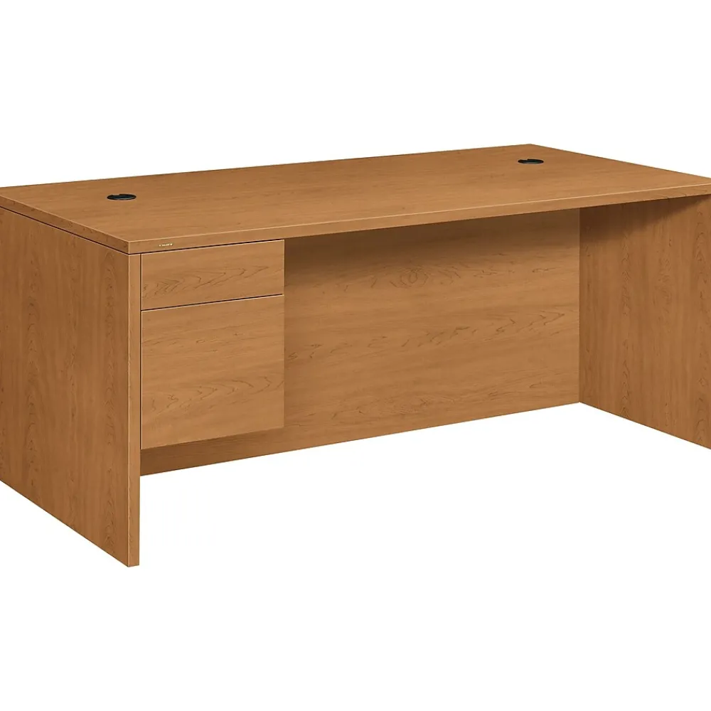 Office Desks*HON 10500 Series Left Pedestal Desk 72"W, Harvest, 29 1/2"H x 72"W x 36"D