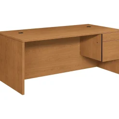 Office Desks*HON 10500 Series Right Pedestal Desk, Harvest, 29 1/2"H x 72"W x 36"D