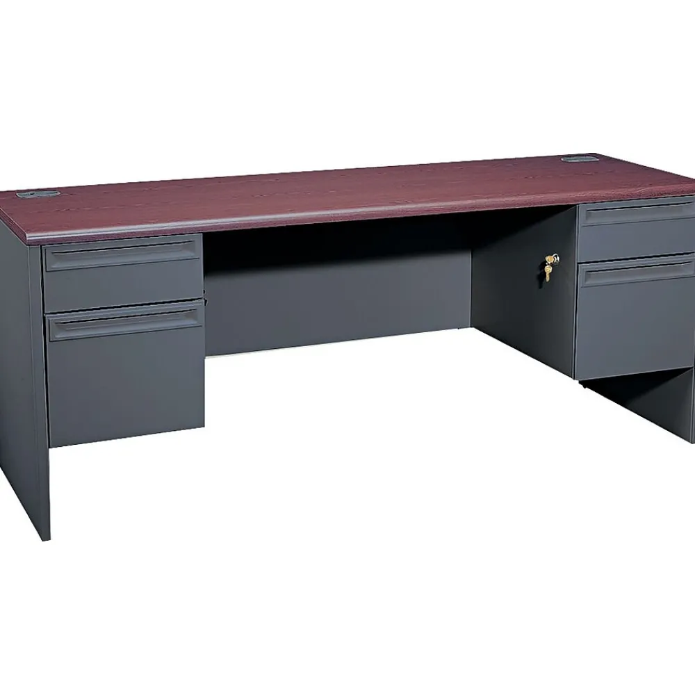 Computer Desks*HON ® 38000 Series Steel Kneespace Credenza with Locks, Charcoal, 72"W x 24"D x 29 1/2"H