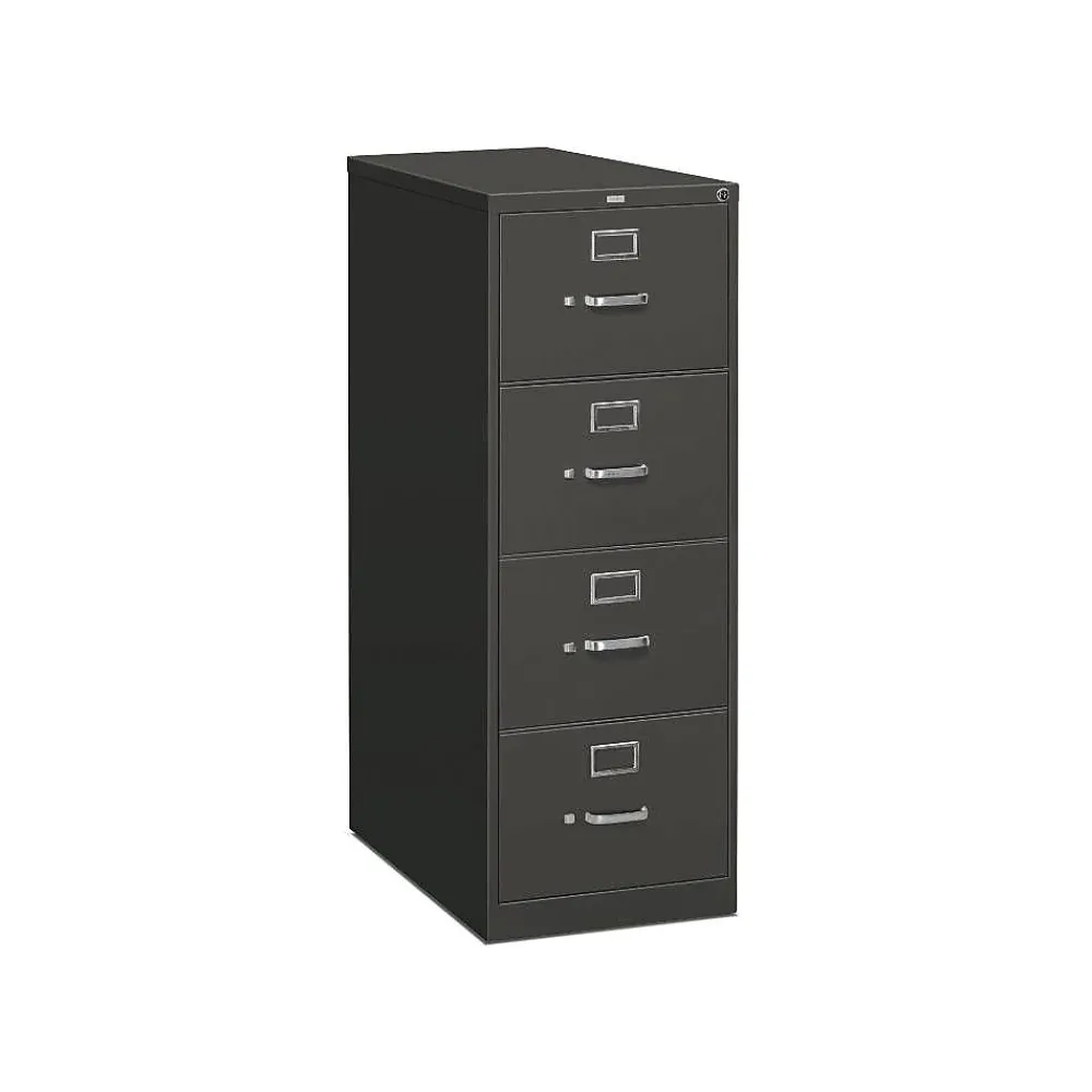 File Cabinets*HON 310 Series Vertical File Cabinet, Legal, 4-Drawer, Charcoal, 26 1/2"D (314CPS)