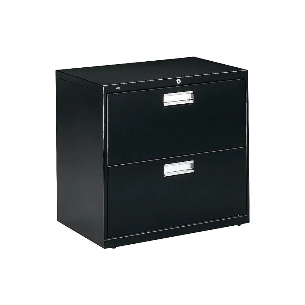 File Cabinets*HON Brigade 600 Series 2-Drawer Lateral File Cabinet, Locking, Letter/Legal, Black, 30"W (H672.L.P)