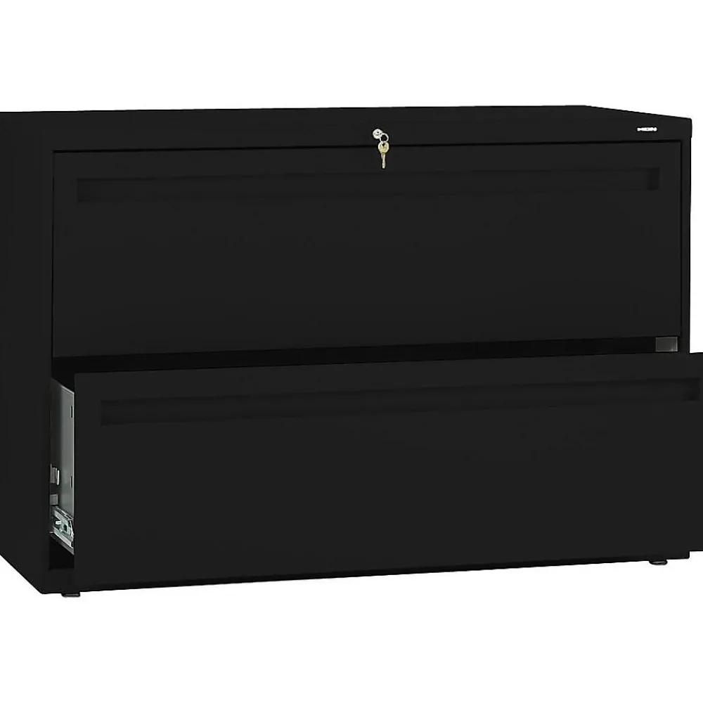 File Cabinets*HON Brigade 700 Series 2-Drawer Lateral File Cabinet, Locking, Black, Letter/Legal, 42"W (H792.L.P)
